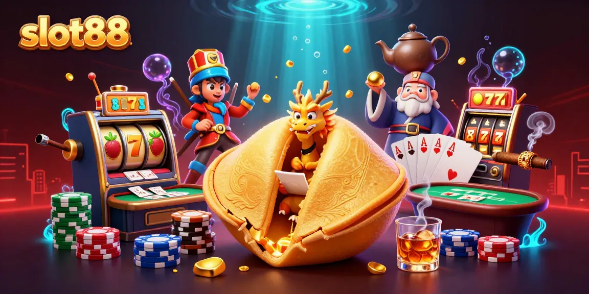 Slot88 tampil dengan ilustrasi 3D yang mewakili keberuntungan dalam permainan slot online.
