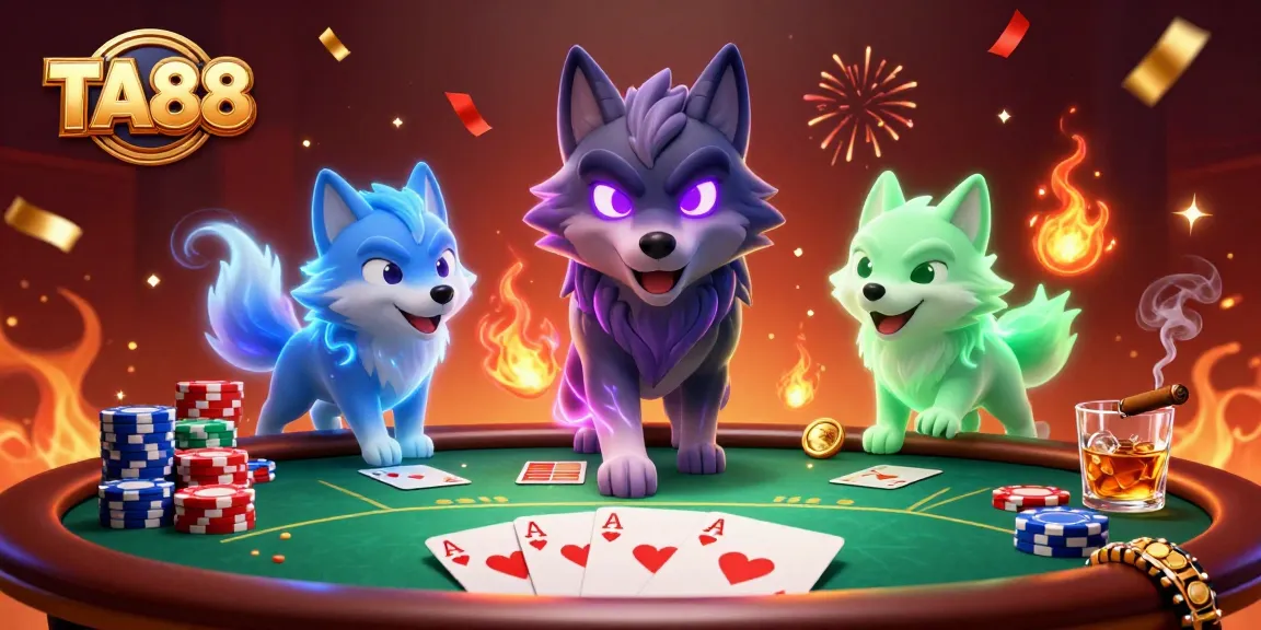 Join the excitement at TA88 with our vibrant casino illustration showcasing poker and winnings!