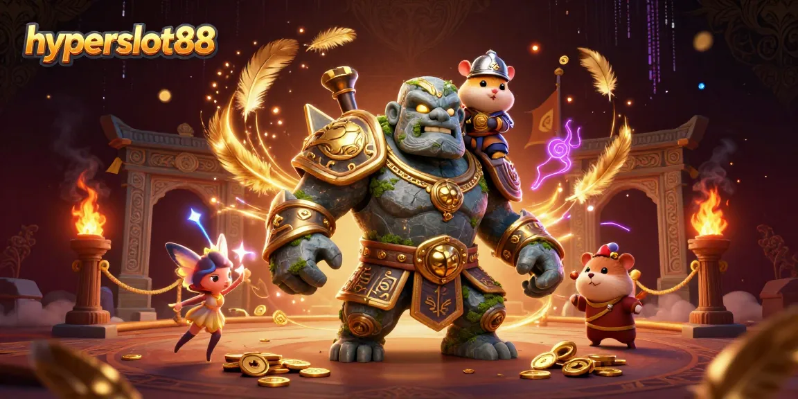 Experience the magic of hyperslot88 with vibrant characters in a dynamic casino scene.