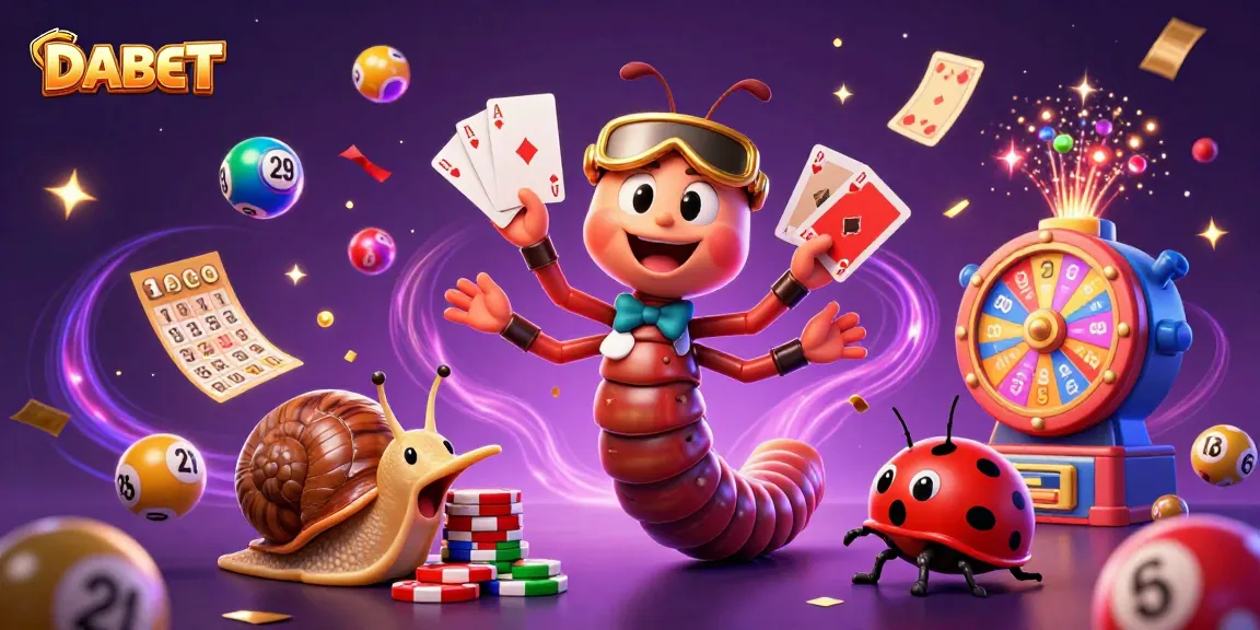 DABET casino experience with a vibrant interactive 3D scene featuring a cartoon dealer and colorful game elements.