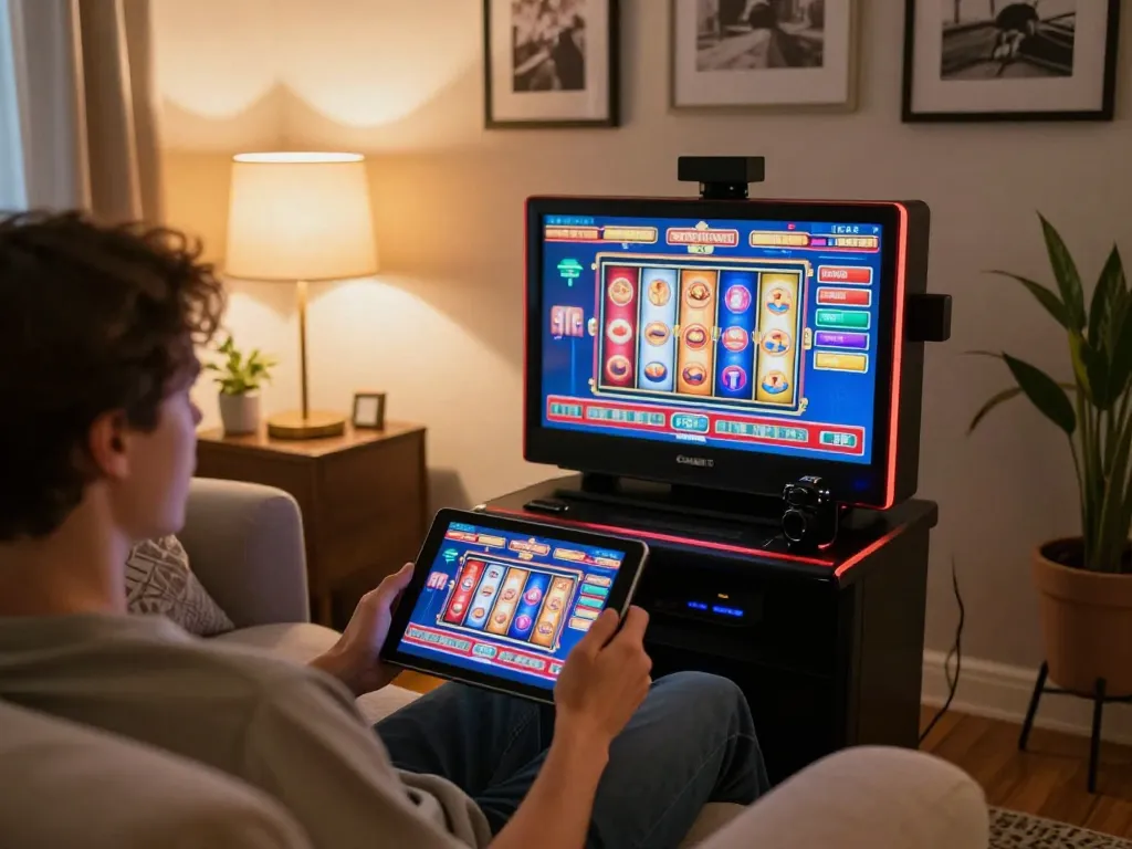 Play king33 online slots on tablet in cozy home environment.