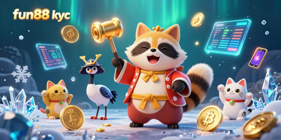 Trải nghiệm cá cược fun88 kyc với hình ảnh hoạt hình sinh động từ gấu tanuki may mắn.