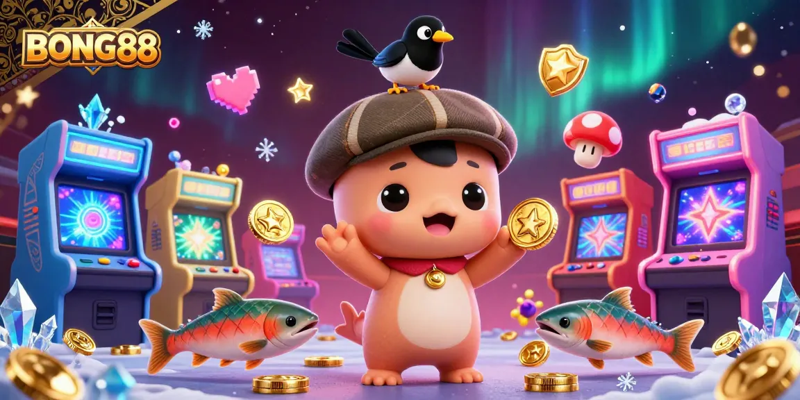 BONG88 showcases a vibrant casino scene with charming characters and dynamic gaming elements.