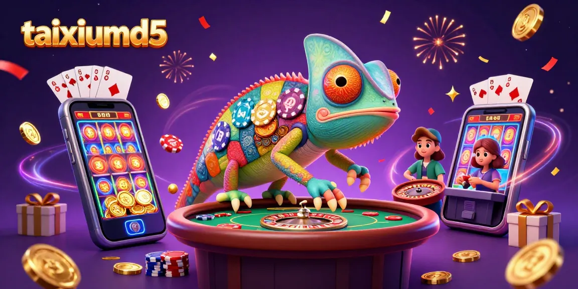 Engage with taixiumd5 casino fun in vibrant colors as golden coins and slot games abound!