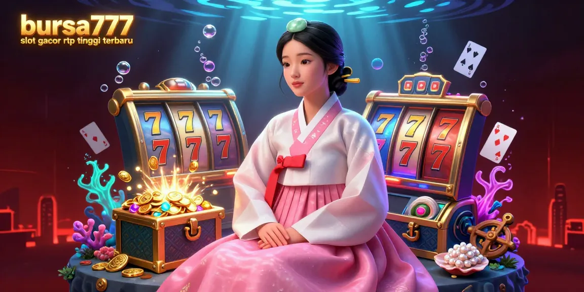 A vibrant illustration showcasing bursa777 slot gacor rtp tinggi terbaru with slot reels, lucky symbols, and game elements in a dynamic setting.