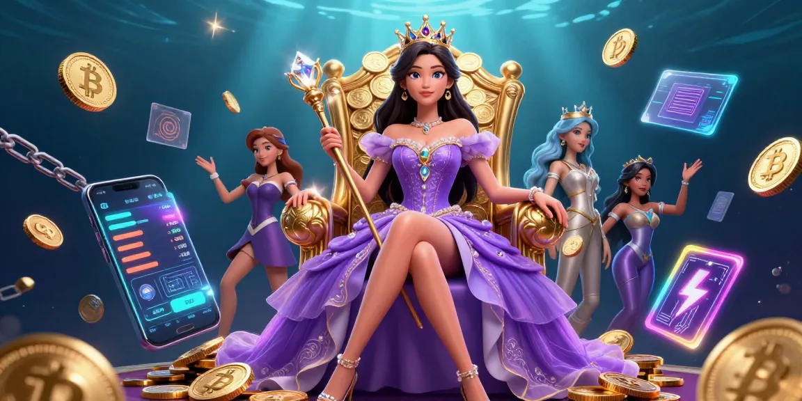 Bengalwin captivating online casino scene with a regal Asian princess holding a diamond-topped scepter amidst vibrant gaming elements.