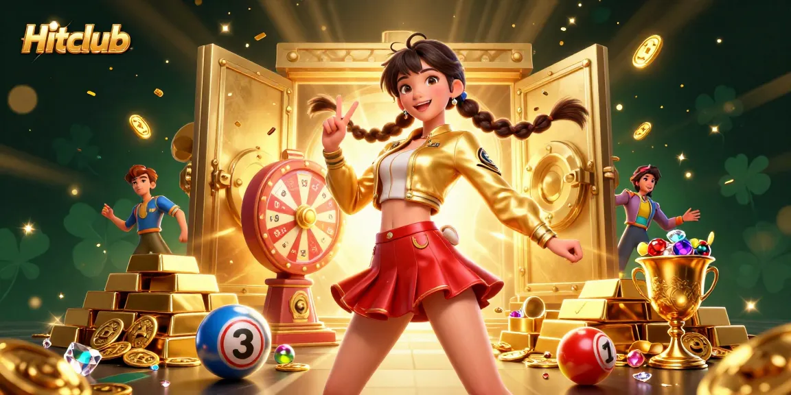 Hitclub's interactive gaming experience showcased with a vibrant Asian woman enjoying casino elements.