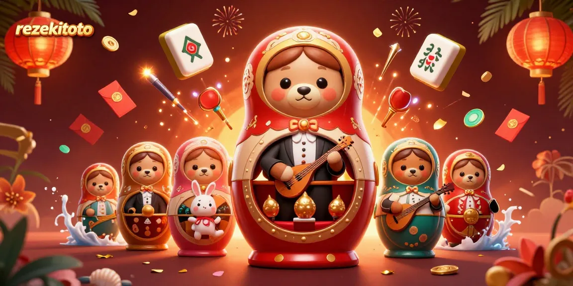 Play and win with rezekitoto featuring cartoon bears and vibrant casino elements.