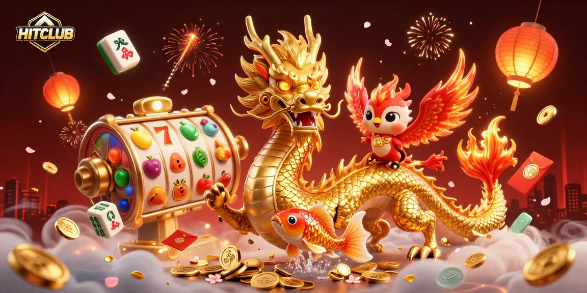 Join the excitement at HITCLUB with a vibrant depiction of gaming riches and rewards.