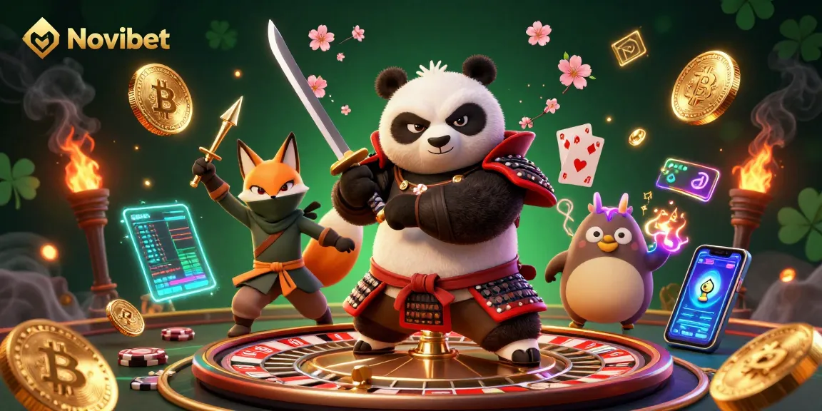 Experience thrilling gameplay at Novibet with dynamic characters and vibrant casino elements.