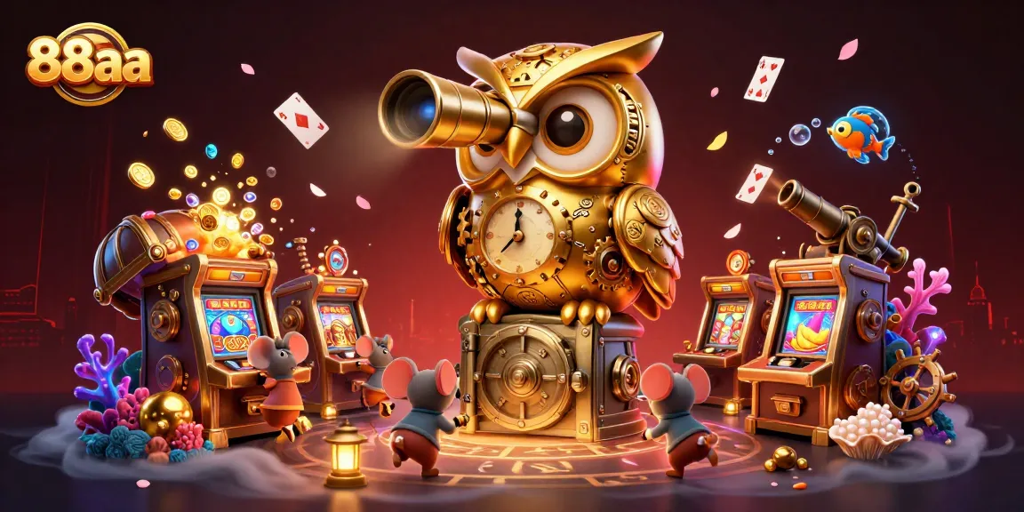 88aa captivating players with a stunning 3D casino scene featuring vibrant game elements and characters.
