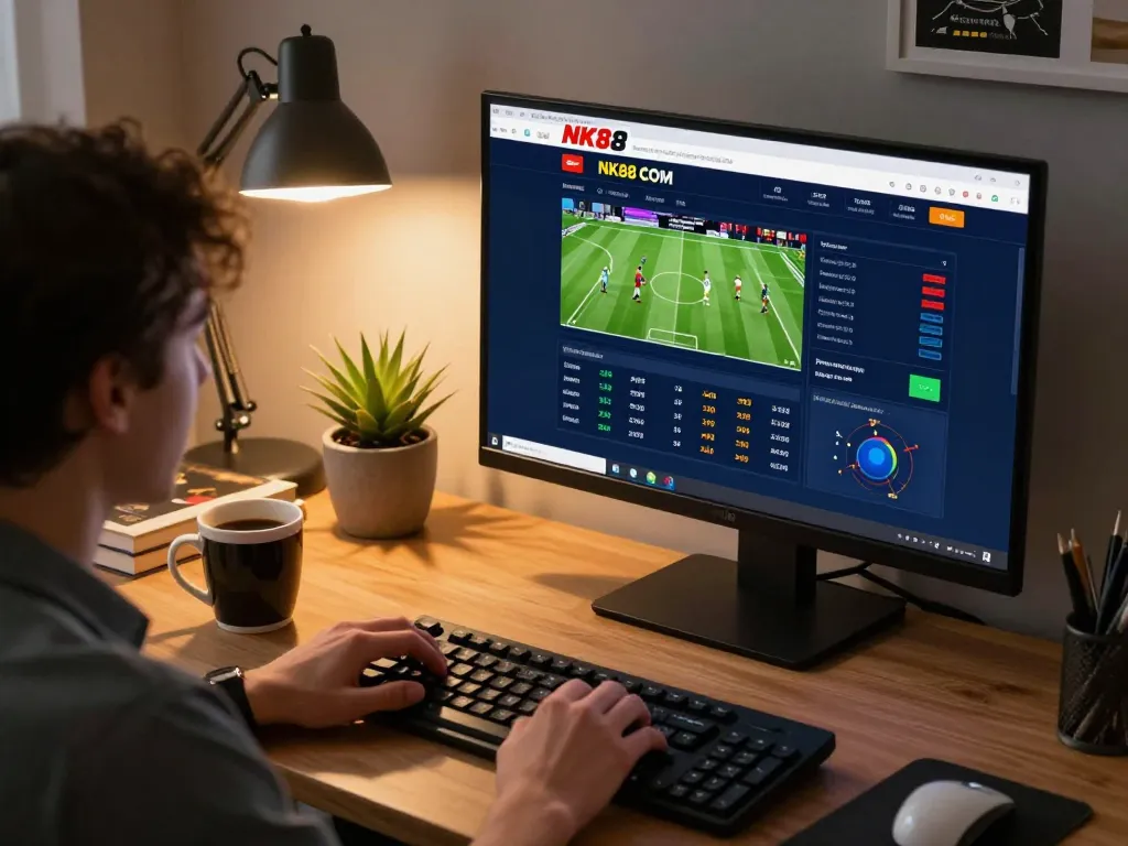 Engaging user placing bets on NK88 COM platform for sports betting online