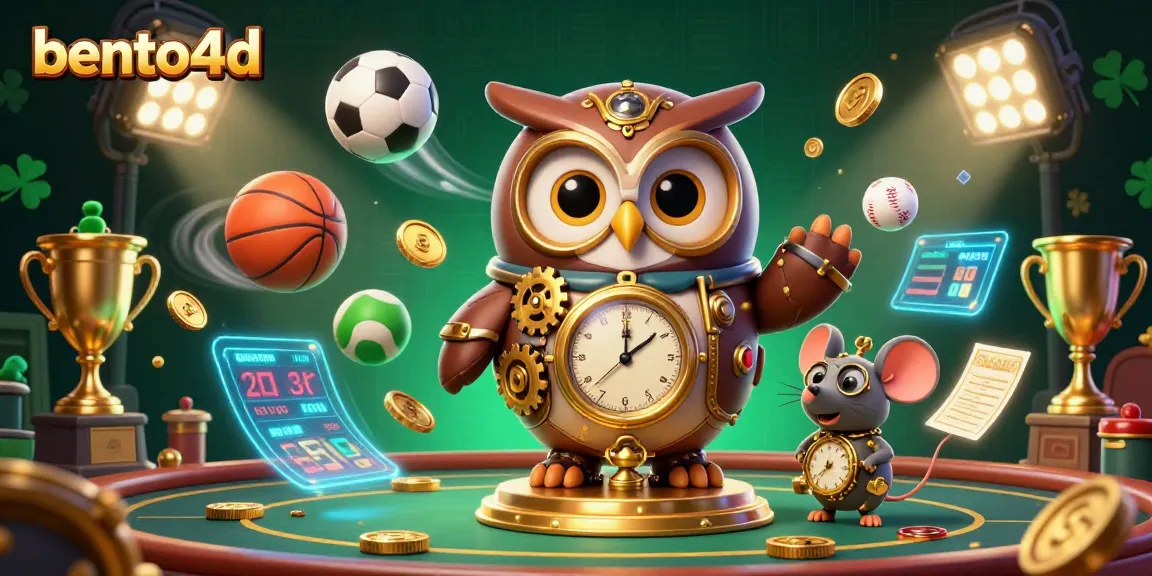 bento4d meningkatkan pengalaman bertaruh Anda dengan ilustrasi kartun 3D yang mendebarkan dari burung hantu penjelajah waktu dan elemen kasino.