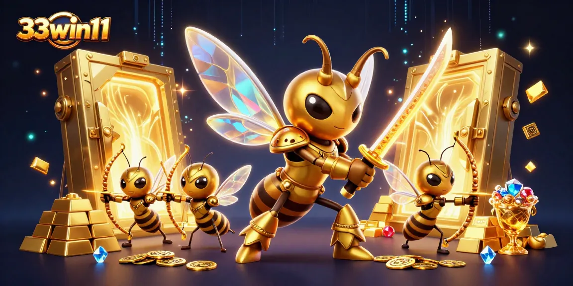Experience the thrill with 33win11 in a vibrant and dynamic casino illustration.