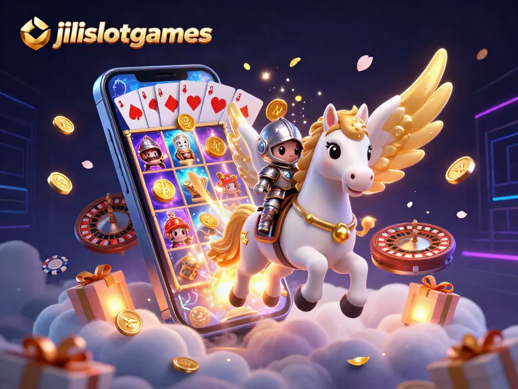 Experience jilislotgames with thrilling visuals of a celestial horse and exciting casino elements.