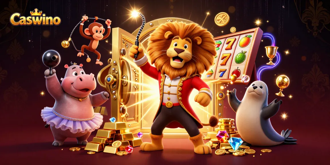 Experience the thrill with Caswino's imaginative gaming elements in this vibrant casino illustration.