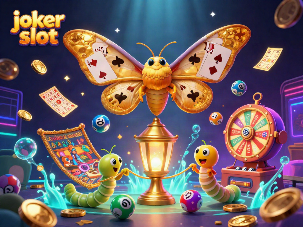 Spin the joker slot with vibrant gaming elements lighting up the scene.