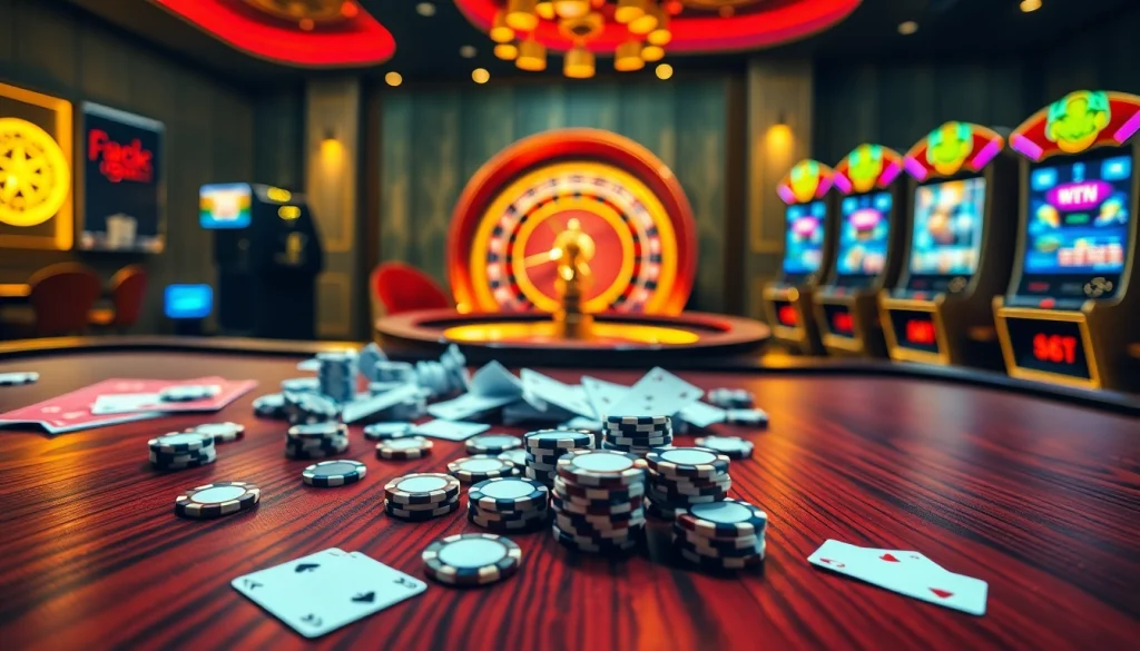 Engaging online gambling scene inspired by https://ww88jo.com/ with vibrant casino elements.
