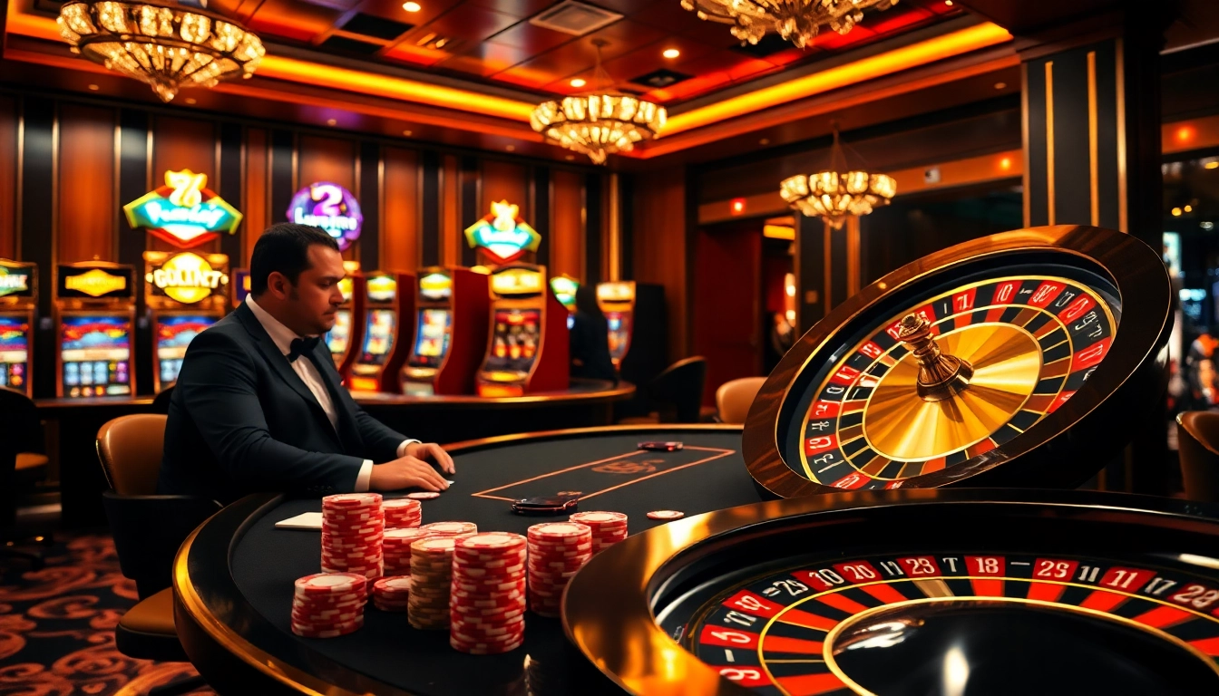 Experience the excitement of 23 win with thrilling poker chips and a vibrant casino atmosphere.