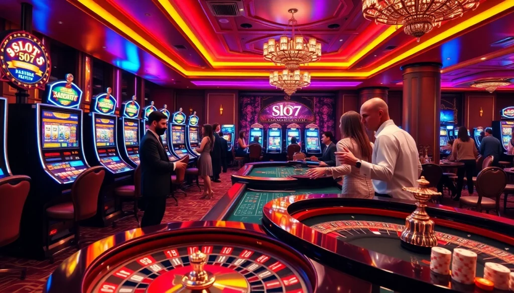 ktp jitu - players engaging at a lively Slot777 gaming area showcasing thrilling casino excitement