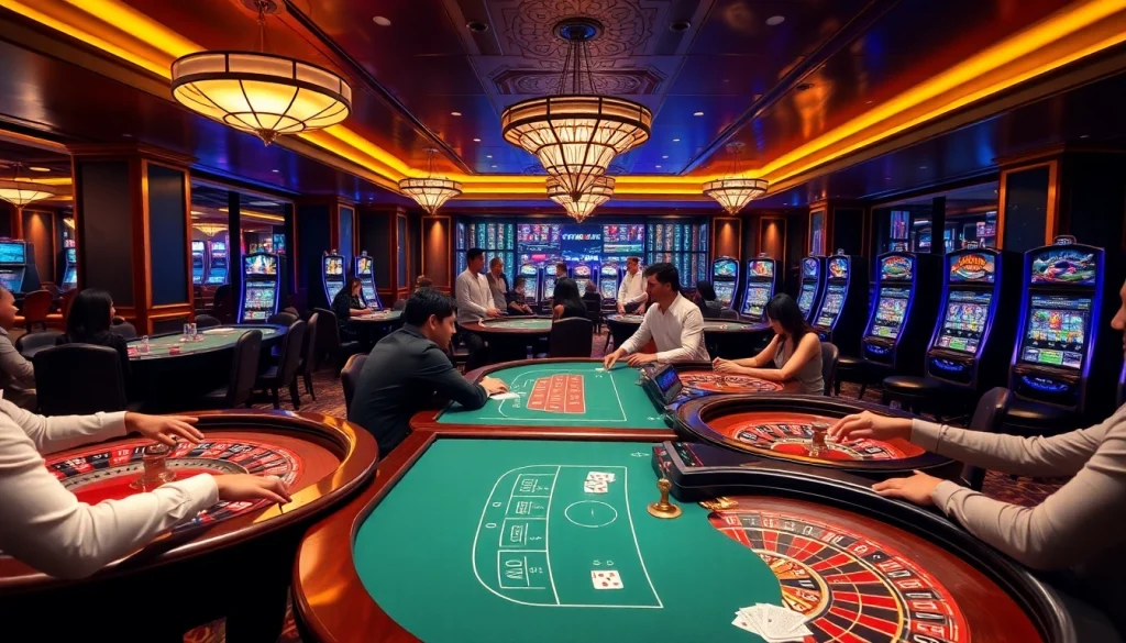 Engage with thrilling casino games at https://79king2.sa.com/ featuring poker tables, chips, and an energetic atmosphere.
