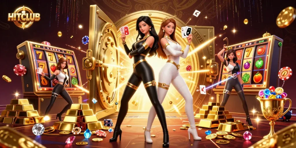 Experience HITCLUB with dynamic action, vibrant characters, and stunning casino elements.