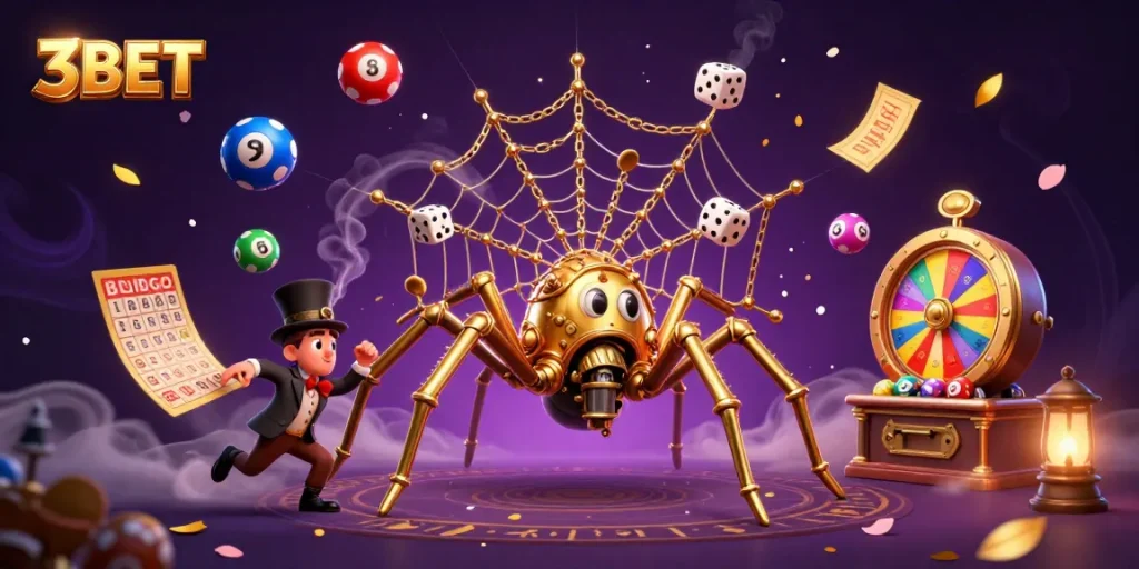 Engage with the exciting world of 3BET, where a steampunk spider spins a golden web of luck and chance.