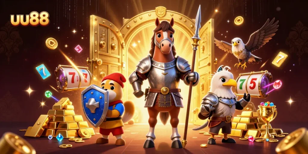 Engage in thrilling gaming adventures at uu88 with stunning 3D medieval knights and treasures.