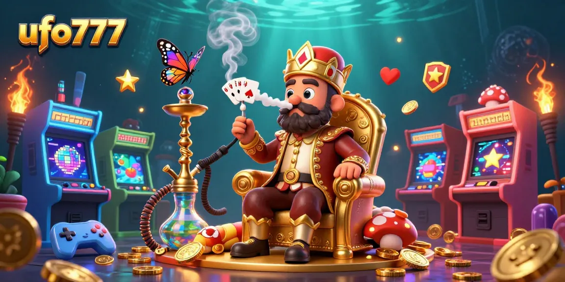 Experience the thrill of ufo777 with an energetic 3D casino illustration featuring vibrant gaming elements and characters.